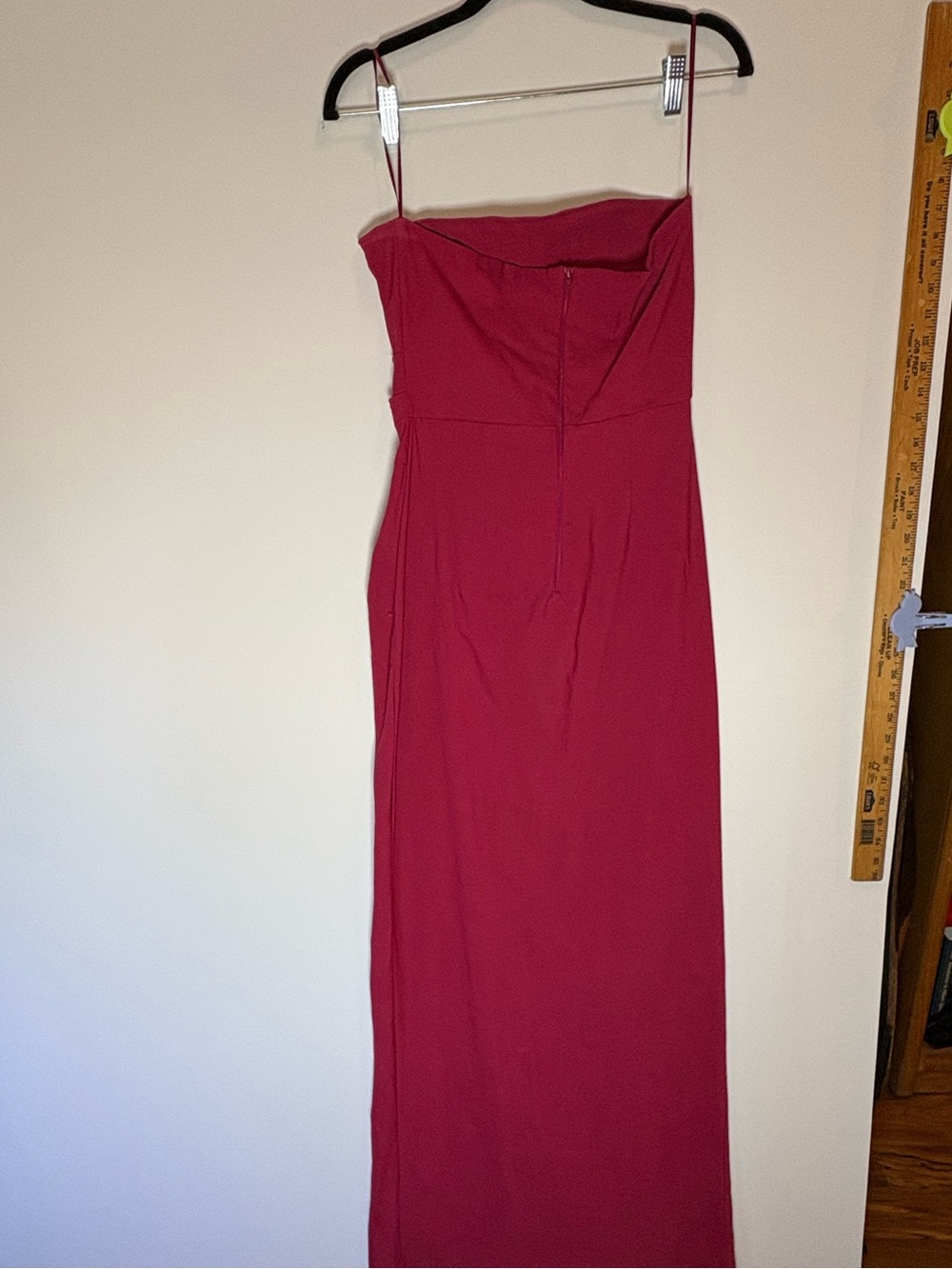 Vesper Strapless Burgundy Maxi Dress - Elegant Evening Wear